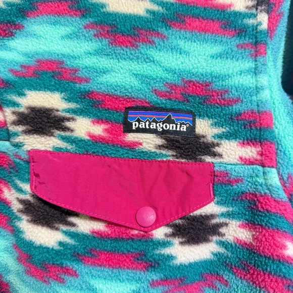 Patagonia Sweater Aztec Medium Synchilla Beryl Green & Wild Desert medium - Picture 6 of 7